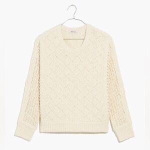 Madewell - Macomb Open-Stitch Pullover Sweater - antique cream - size L - new